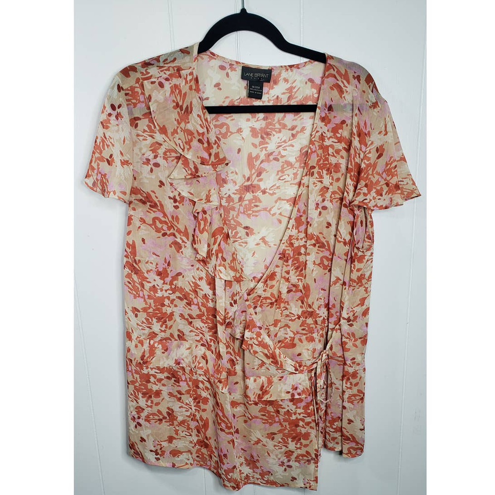 Plus Size Lane Bryant Wrap Sheer Shirt Size 18w/20w Pre-loved